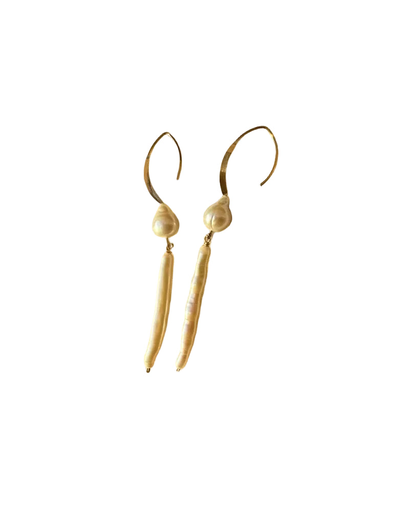 Gold Filled Double Pearl Earrings