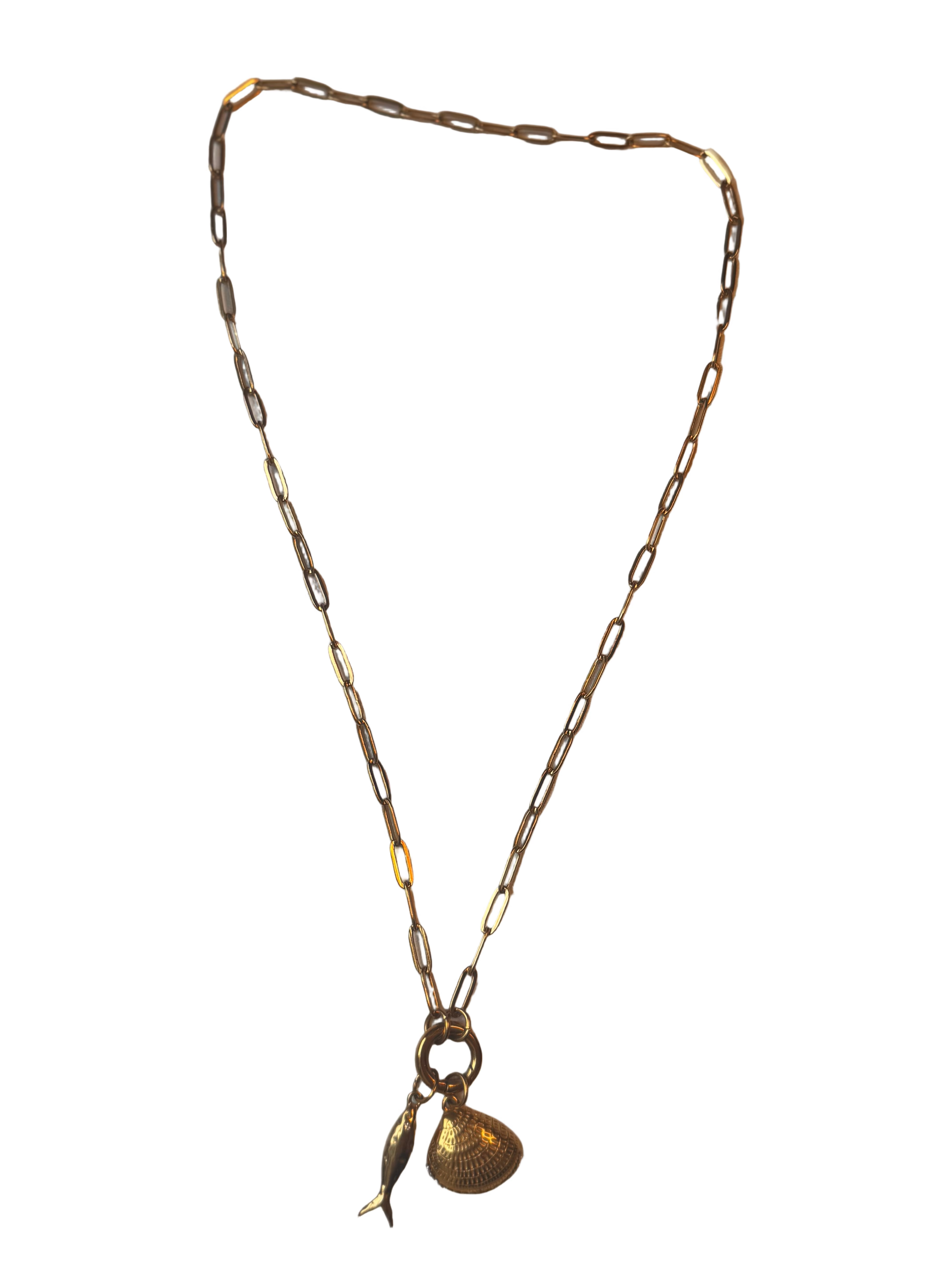 Paperclip Chain Charm Necklace