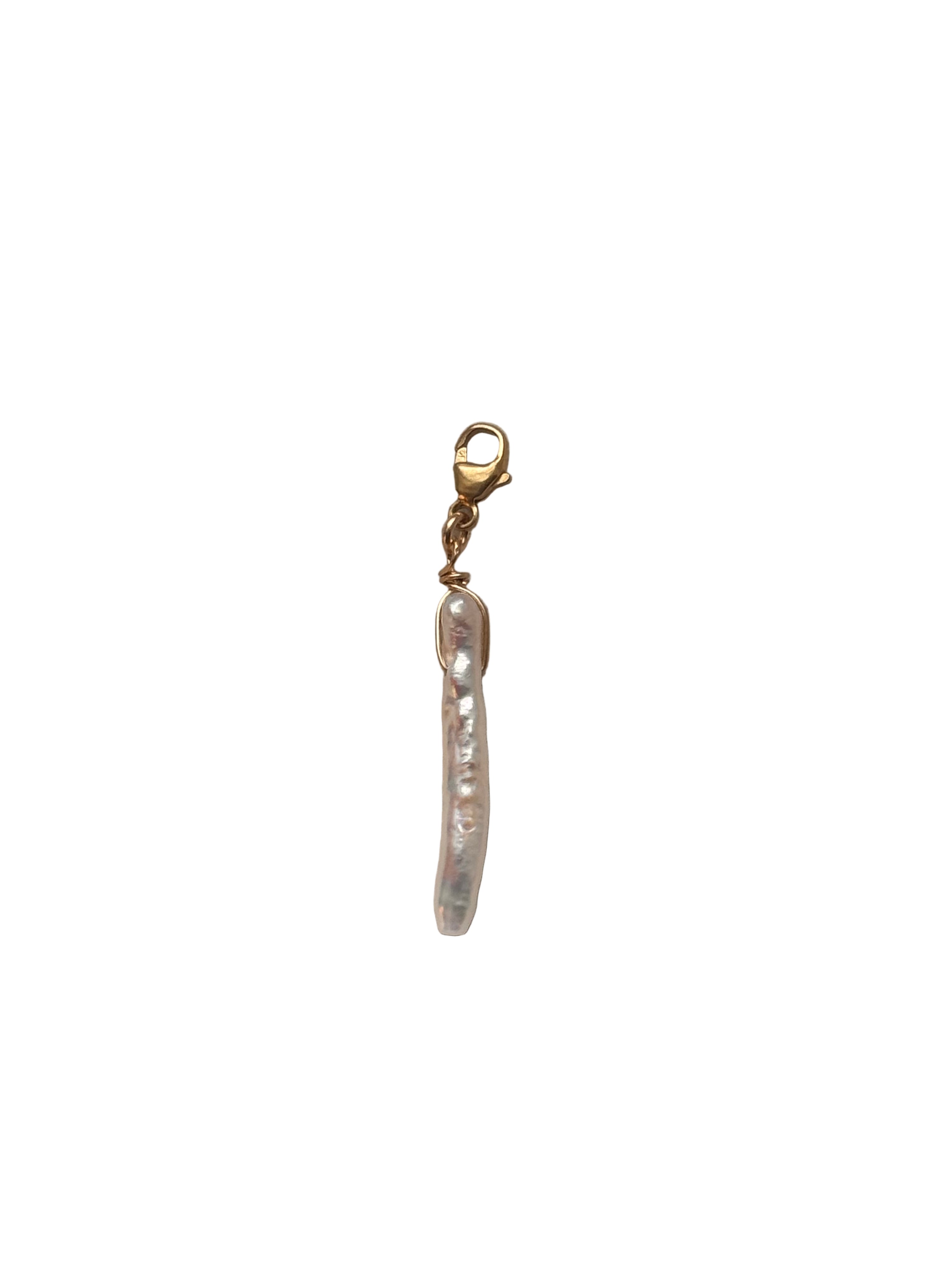 Baroque Stick Biwa Fresh Water Pearl Charm