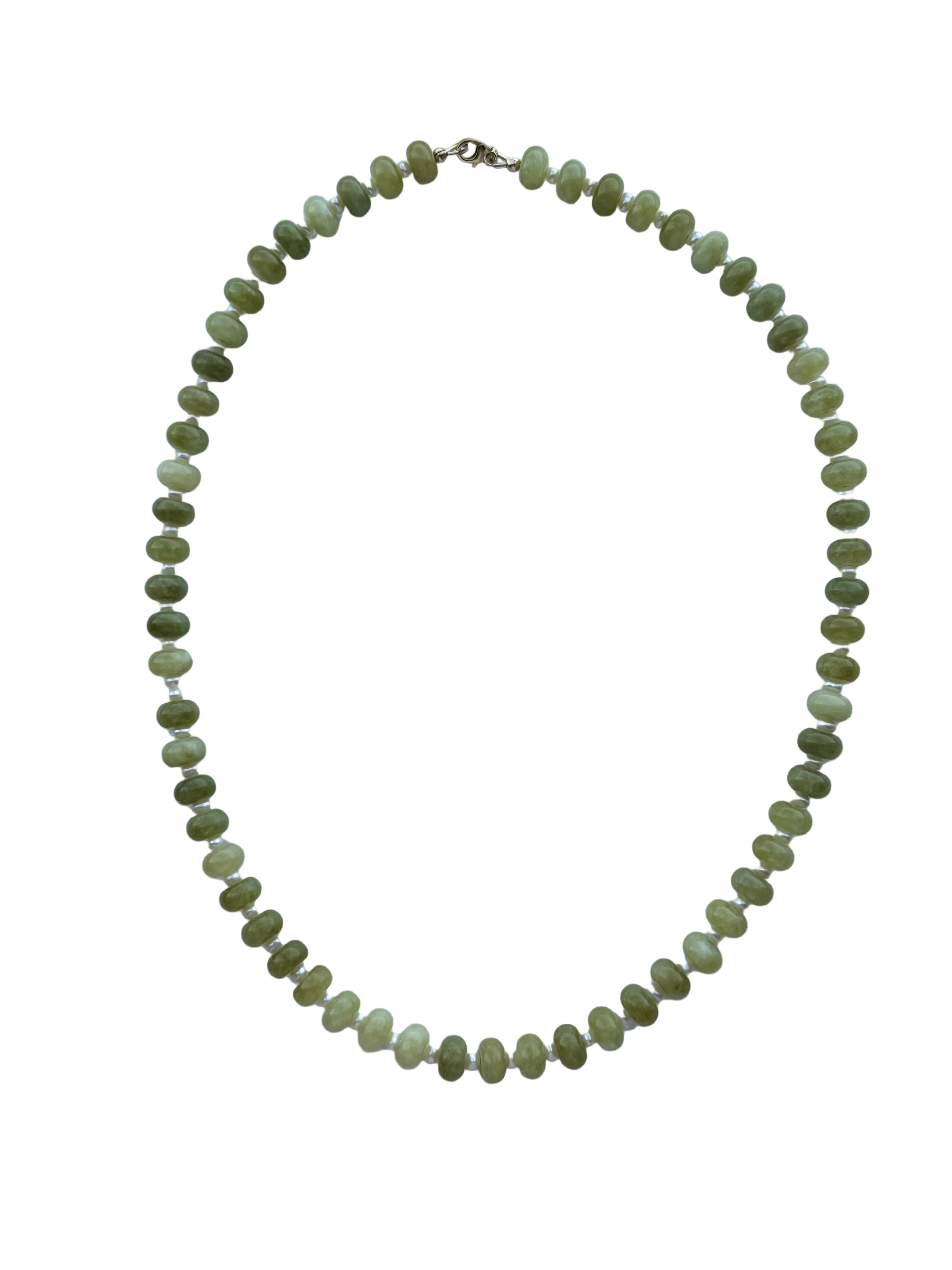 Natural Light Green Abacus Necklace