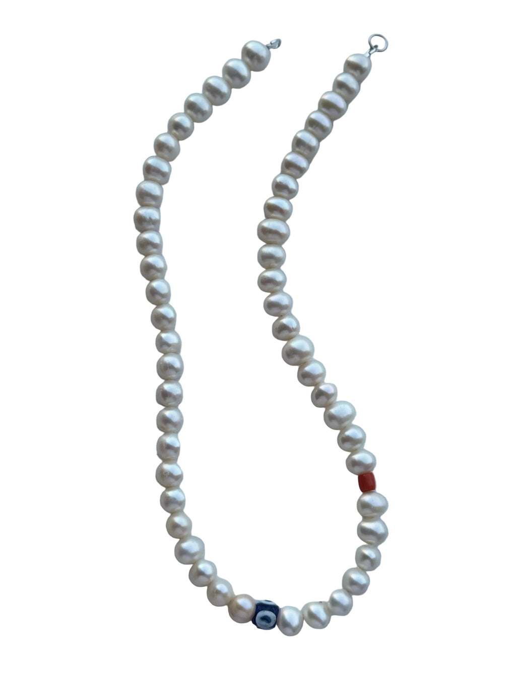 Fresh water pearl Evil Eye Necklace