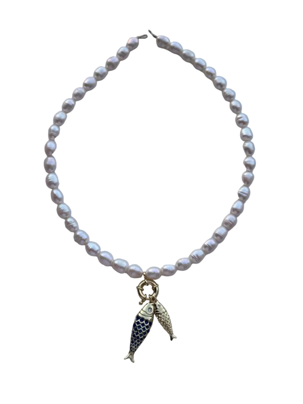 Fresh Water Pearl Double Fish Necklace