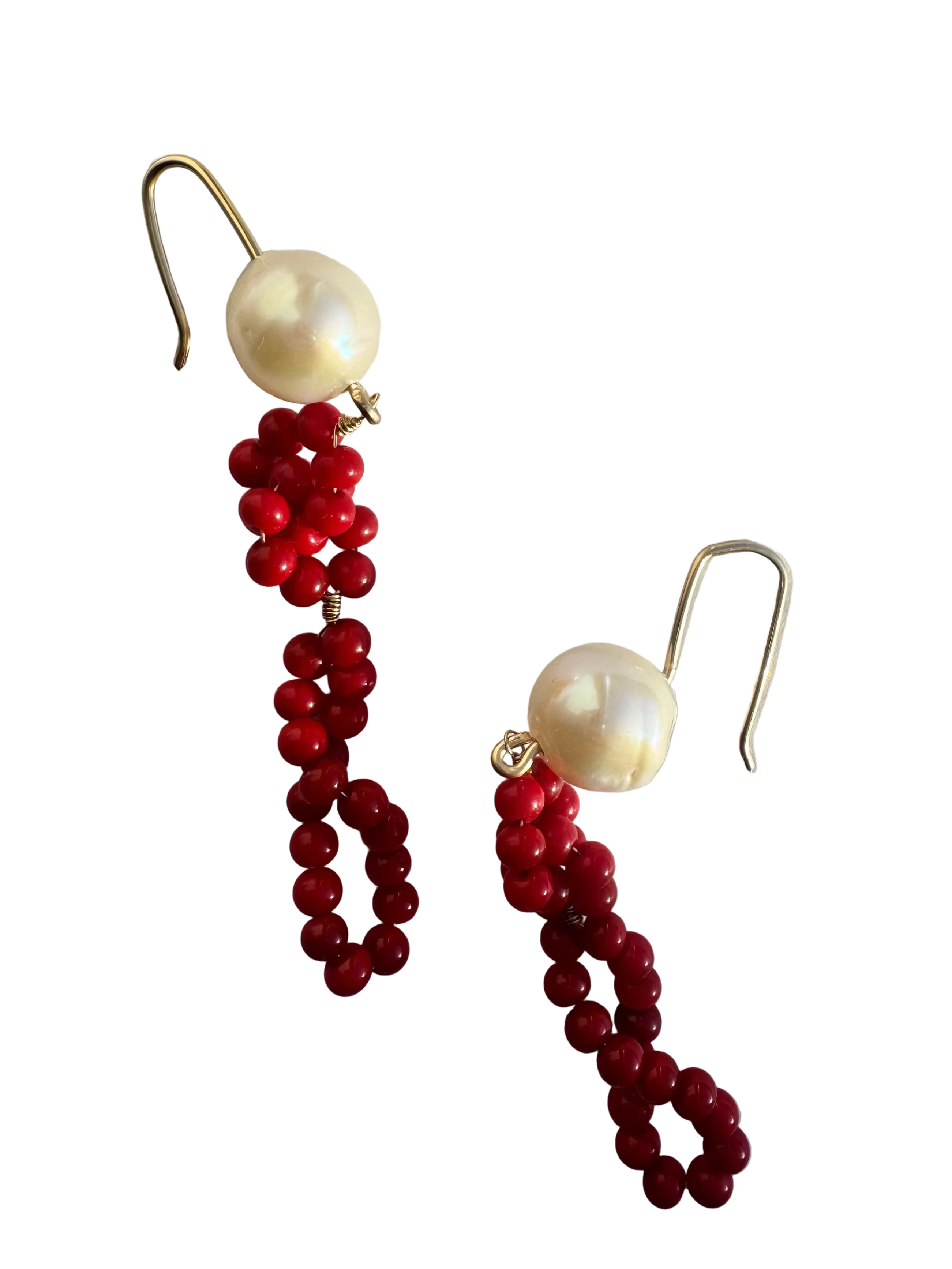 Ruby Pearl Cluster Drops