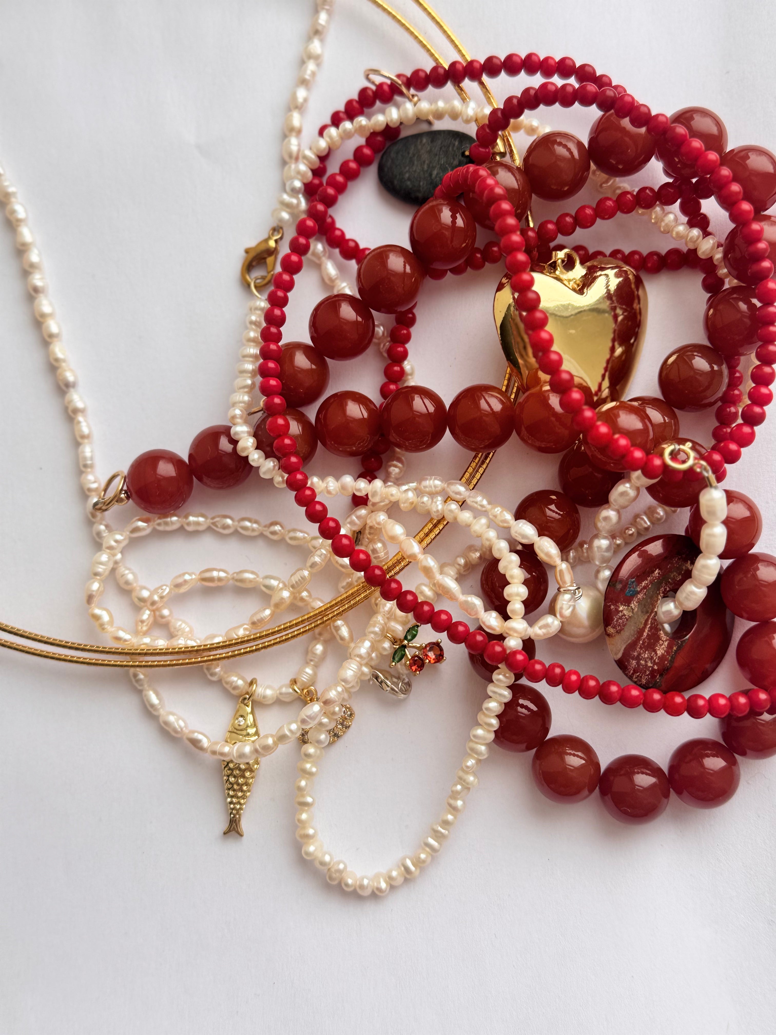 Red Agate Choker Necklace