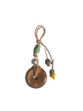 Brown Jasper disc bag charm
