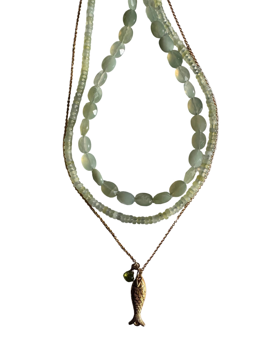 Green beaded layering Necklace