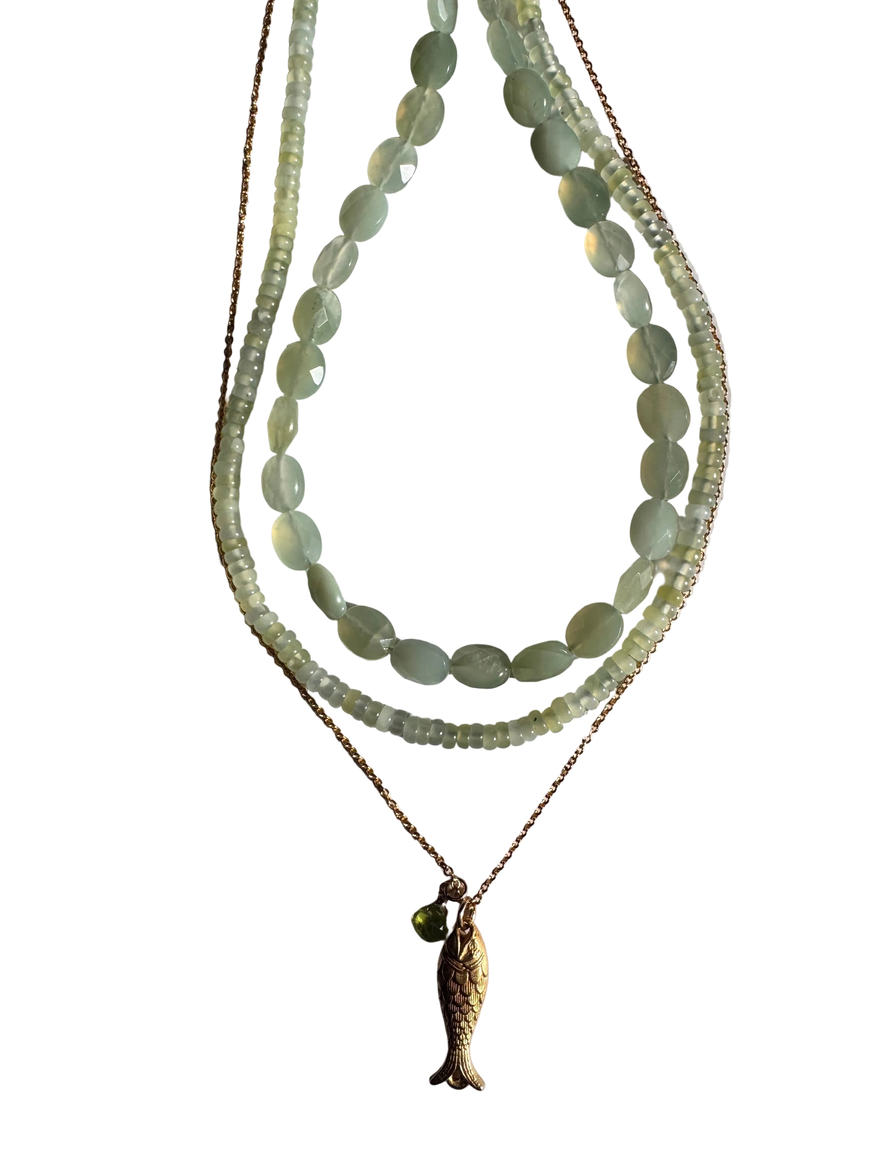 Green beaded layering Necklace
