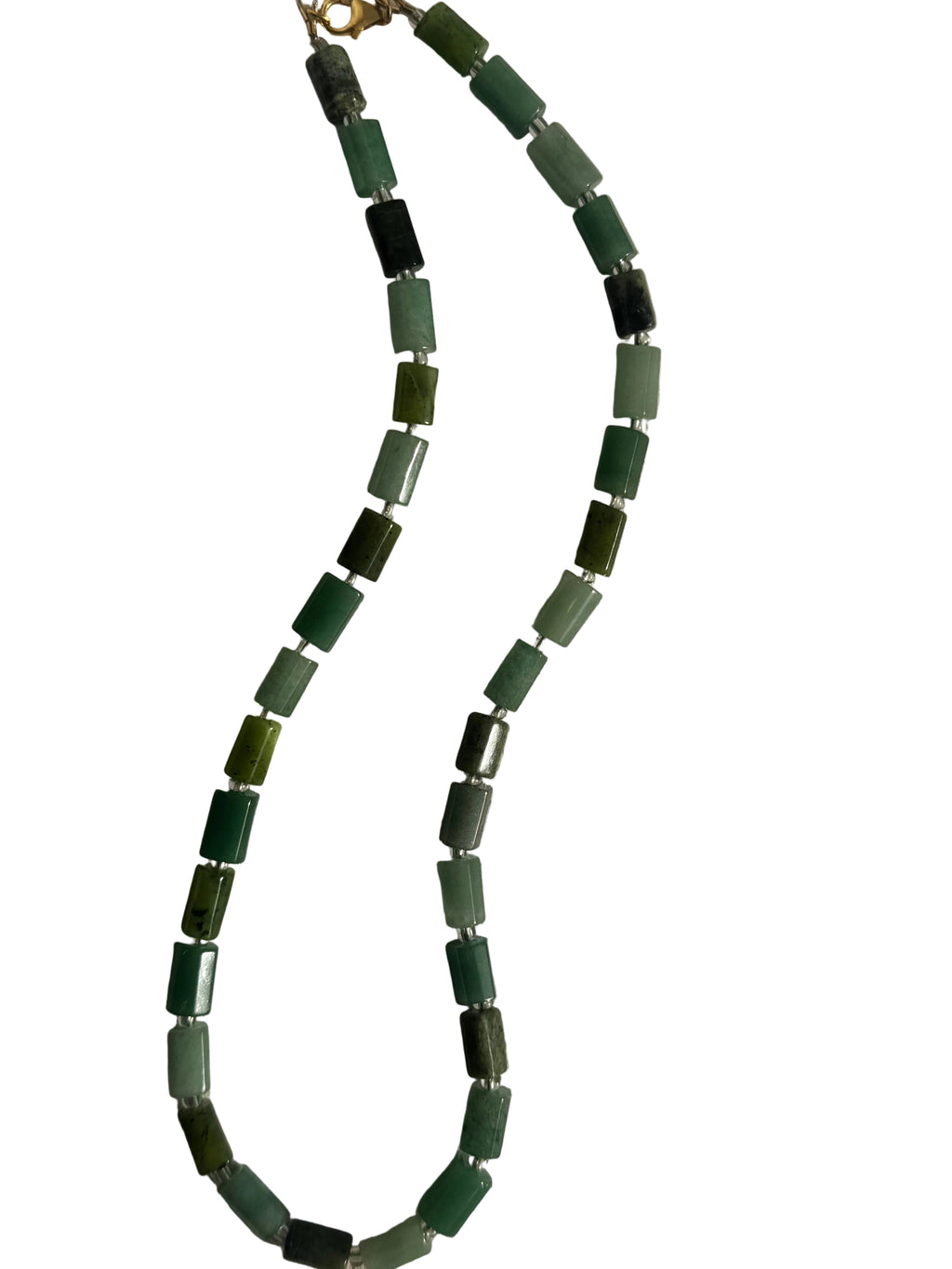 Mixed green beaded necklace