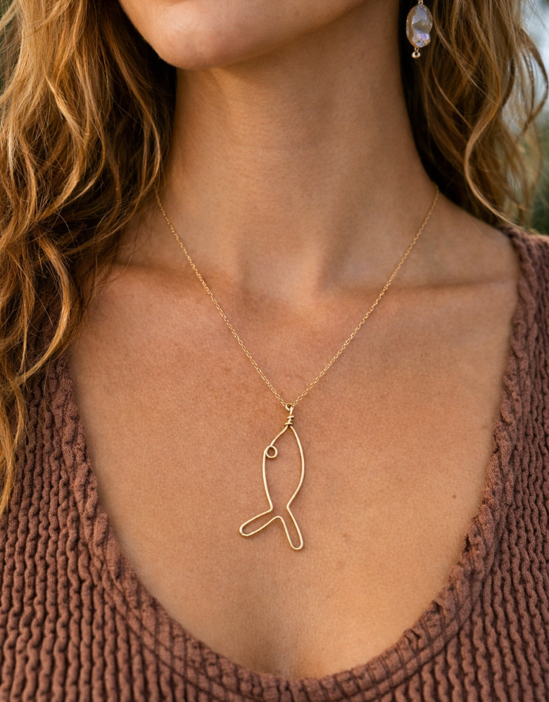 Hand-wired Fish Necklace