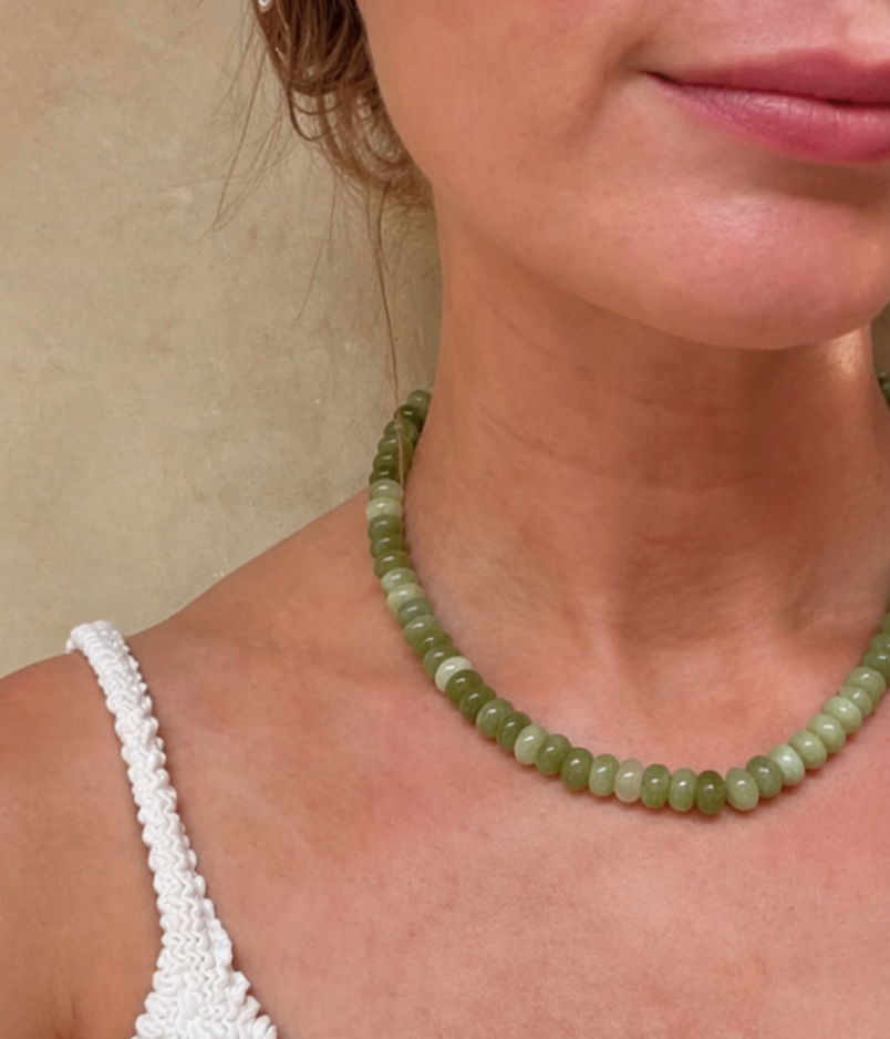 Natural Light Green Abacus Beads