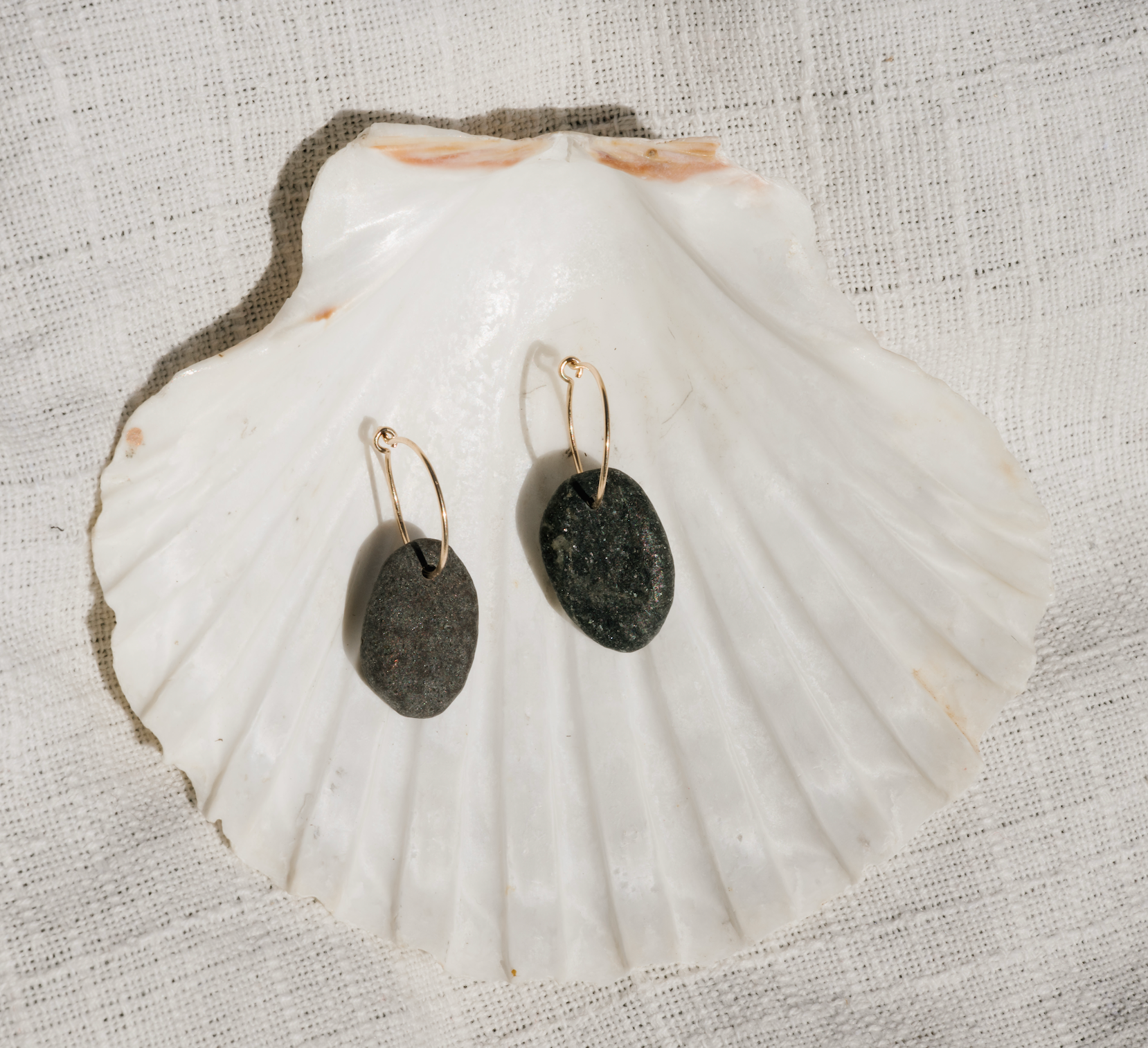 Block Island Beach Stone Hoops