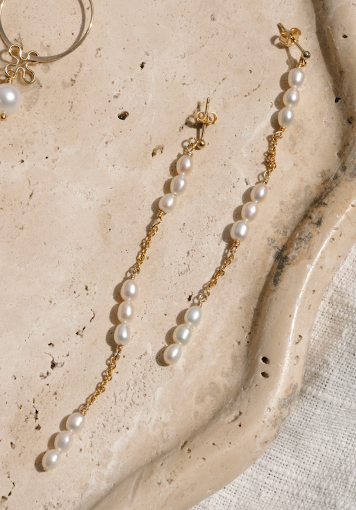 Long Pearl Studs