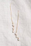 Three Pearl Threader Earrings
