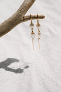 Double Pearl Threader Earrings